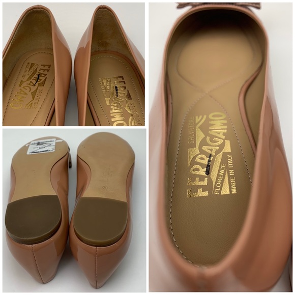 SALVATORE FERRAGAMO Varina Leather Flat sz 6 - Picture 7 of 12